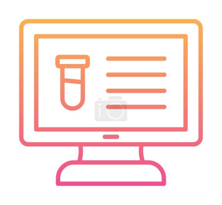 Illustration for Test tube and computer screen icon in trendy style isolated background. Computer Science - Royalty Free Image