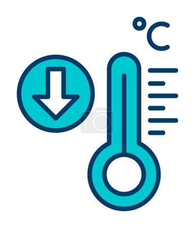 Illustration for Thermometer with Low-Temperature icon vector illustration - Royalty Free Image