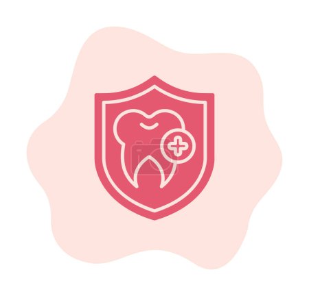 Illustration for Tooth protection shield icon vector. thin line sign. Prevention isolated contour symbol illustration - Royalty Free Image