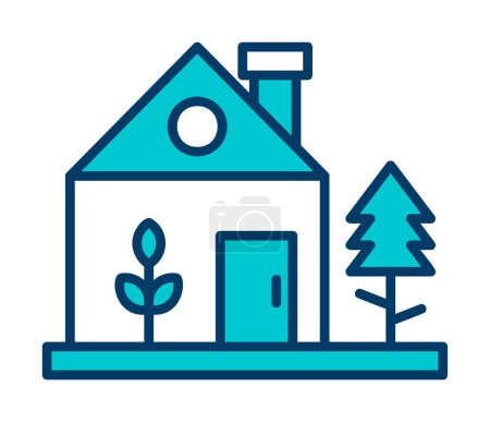 Illustration for Green house icon vector isolated on white background for your web and mobile app design, house logo concept - Royalty Free Image