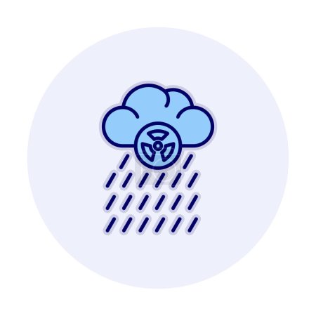 Ilustración de Nube icono de lluvia en diseño plano. Vector de lluvia ácida - Imagen libre de derechos
