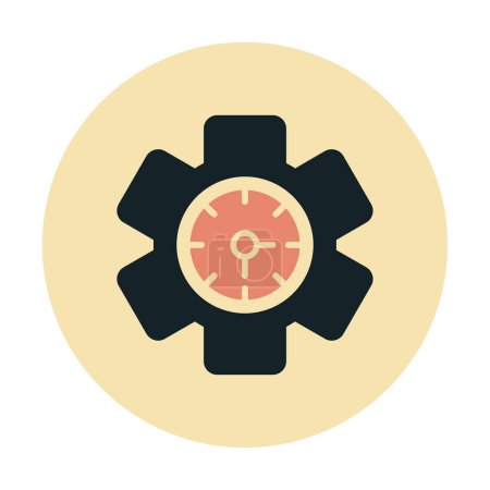 Illustration for Setting clock icon, vector illustration, time symbol. Clock inside gear - Royalty Free Image