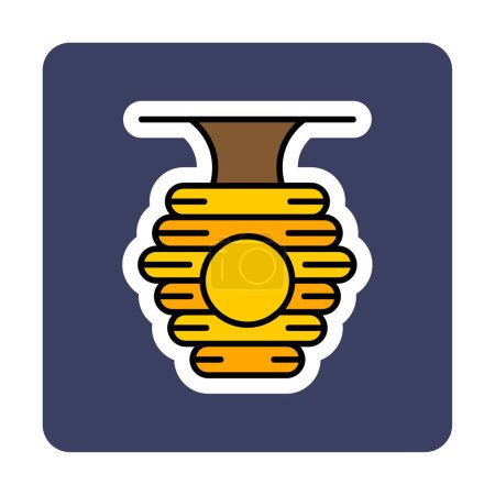 Téléchargez les illustrations : Illustration vectorielle icône ruche - en licence libre de droit