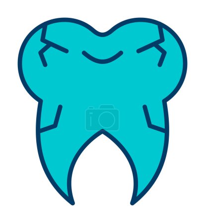 Cracked Tooth web icon, vector illustration 