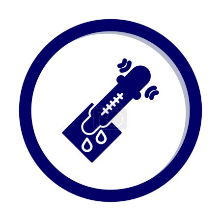 Ilustración de Icono de prueba médica con pipeta, ilustración vectorial diseño simple - Imagen libre de derechos