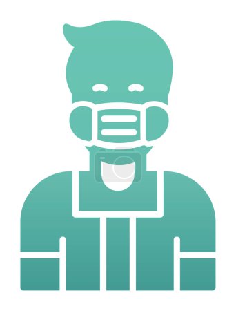 Ilustración de Plano joven hombre con máscara médica vector de diseño - Imagen libre de derechos