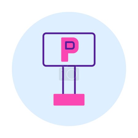 Téléchargez les illustrations : Icône de panneau de stationnement. schéma illustration des icônes vectorielles de stationnement pour le web - en licence libre de droit