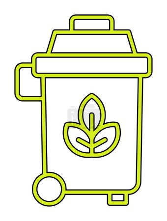 Illustration for Eco trash Bin icon vector illustration - Royalty Free Image