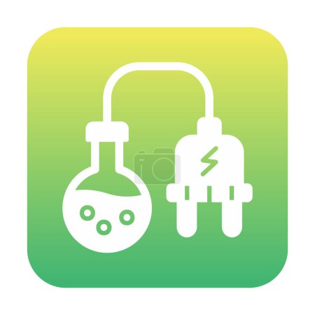 Ilustración de Matraz de laboratorio con enchufe eléctrico, ilustración vectorial diseño simple - Imagen libre de derechos