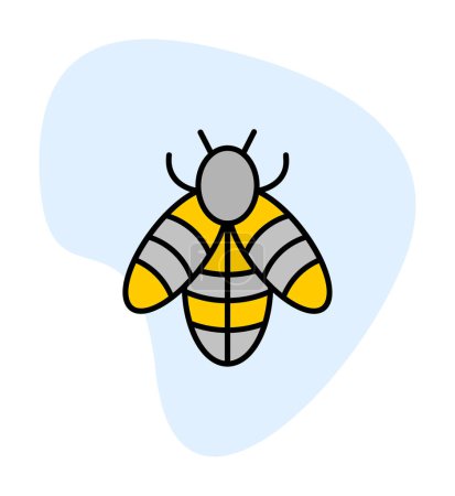 Téléchargez les illustrations : Icône d'abeille mignonne, illustration vectorielle - en licence libre de droit