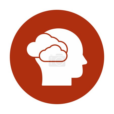Illustration for Brain with clouds icon, vector illustration - Royalty Free Image