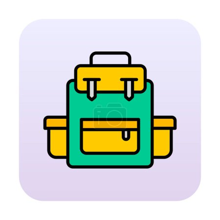 Ilustración de Mochila bolsa icono vector. señal de mochila escolar. ilustración de símbolo de contorno aislado - Imagen libre de derechos