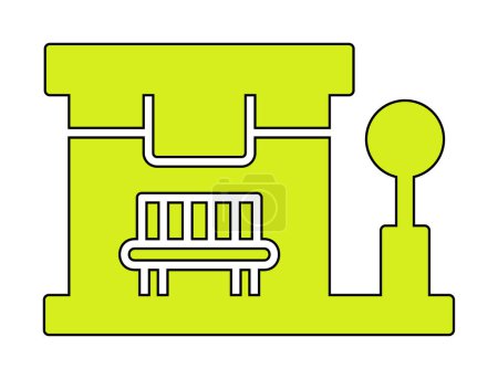Ilustración de Bus Stop vector icono plano - Imagen libre de derechos