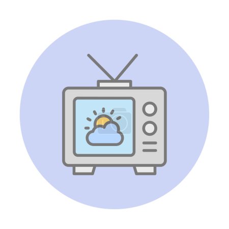 Ilustración de Icono de televisión con símbolo del tiempo, vector ilustración diseño simple - Imagen libre de derechos