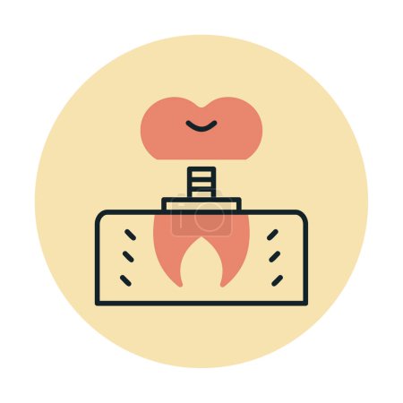 Téléchargez les illustrations : Dentistry implant icon outline vector. Dental tooth. - en licence libre de droit