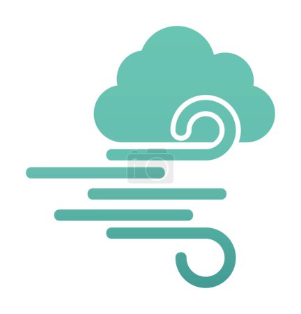 Ilustración de Icono de viento nublado, ilustración vectorial - Imagen libre de derechos