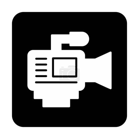 Téléchargez les illustrations : Icône de caméra vidéo, illustration vectorielle conception simple - en licence libre de droit