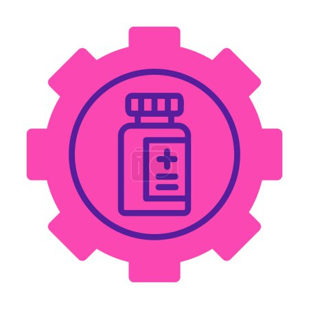 Ilustración de Icono de la botella de medicina, ilustración vectorial diseño simple - Imagen libre de derechos