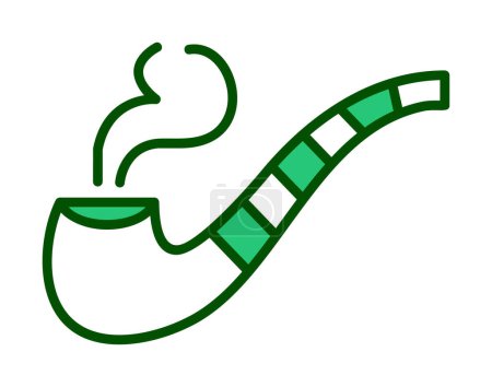 Téléchargez les illustrations : Tabac fumer pipe icône, illustration vectorielle - en licence libre de droit