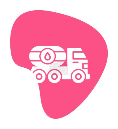 Téléchargez les illustrations : Huile camion icône vectoriel illustration - en licence libre de droit