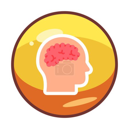 Ilustración de Ilustración de diseño de icono de cerebro plano - Imagen libre de derechos
