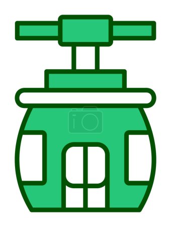 Illustration for Cableway  icon, outline style  vector illustration - Royalty Free Image