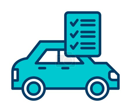 Foto de Icono de la lista de verificación del coche, ilustración del vector de mantenimiento del coche - Imagen libre de derechos