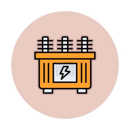 Téléchargez les illustrations : Illustration vectorielle d'icône d'alimentation de batterie. Transformateur - en licence libre de droit
