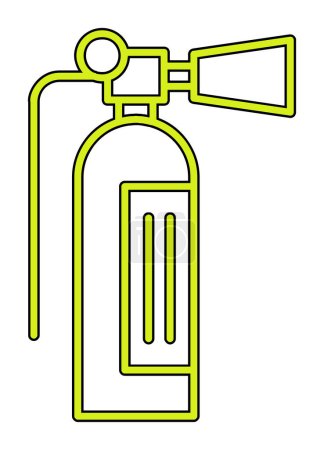 Ilustración de Plano extintor de incendios simple. ilustración web - Imagen libre de derechos