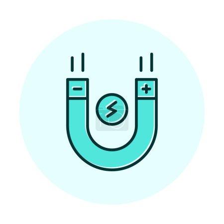 vector illustration of magnet flat icon 