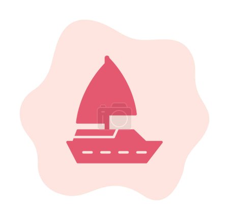 Téléchargez les illustrations : Icône de bateau simple, illustration vectorielle - en licence libre de droit