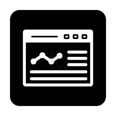 business website icon with graphs vector isolated 