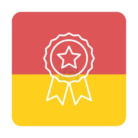 Illustration for Flat simple Award badge vector flat line icon - Royalty Free Image