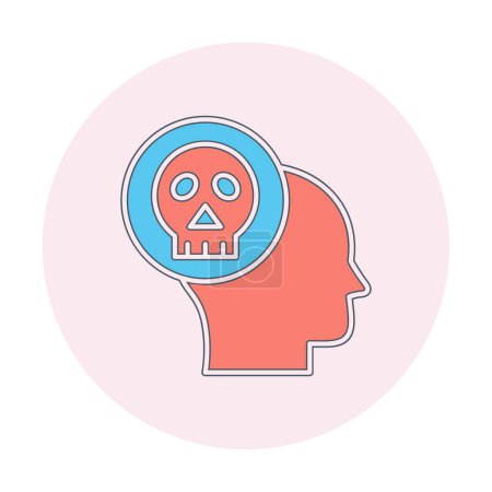 Téléchargez les photos : Tête humaine avec icône du crâne, illustration vectorielle - en image libre de droit