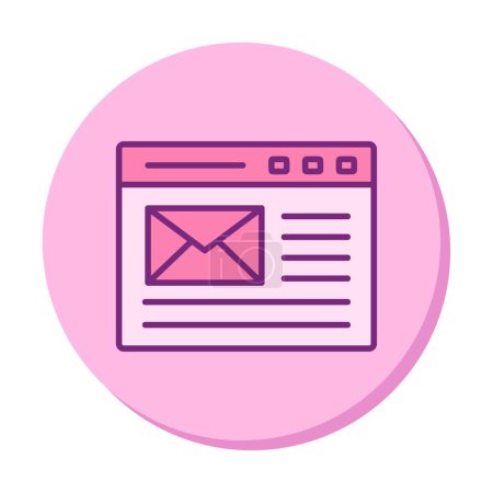 Ilustración de Simple computadora plana mensaje de correo electrónico icono vector ilustración - Imagen libre de derechos