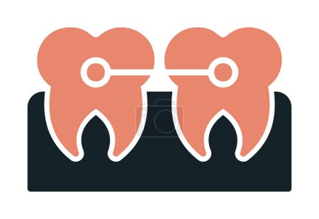 Illustration for Dental care icon, vector illustration design. Braces - Royalty Free Image