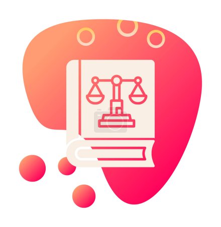 Téléchargez les illustrations : Icône du livre de justice, illustration vectorielle - en licence libre de droit