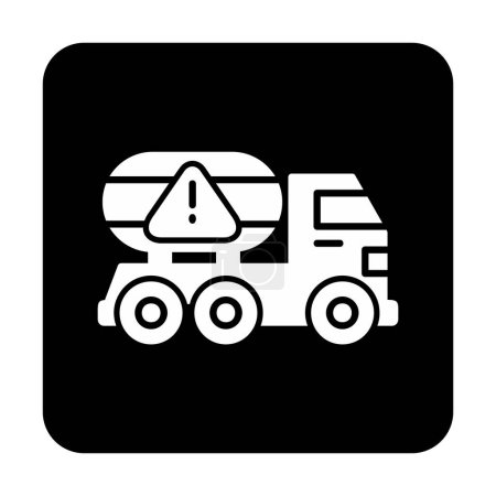 Ilustración de Camión con ilustración icono signo de precaución vector - Imagen libre de derechos