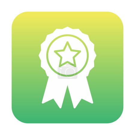 Téléchargez les illustrations : Flat simple Award badge vectoriel flat line icône - en licence libre de droit