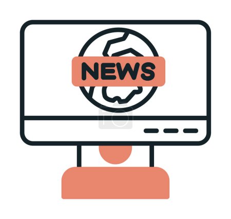 Illustration for News Report. web icon simple illustration - Royalty Free Image