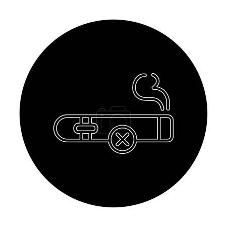 Téléchargez les illustrations : Interdit Cigare non fumeur icône vectoriel illustration design - en licence libre de droit