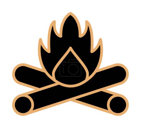 Illustration for Simple Campfire vector color line icon  design  illustration - Royalty Free Image