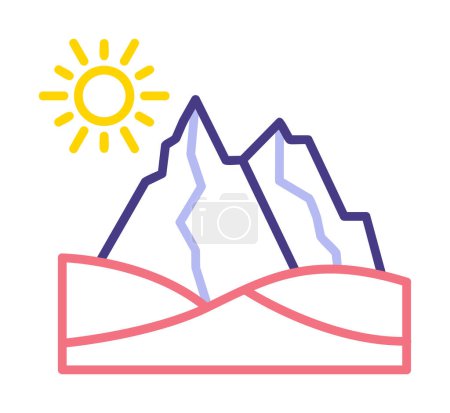 Ilustración de Desierto montaña paisaje icono vector ilustración diseño - Imagen libre de derechos