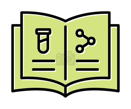 Téléchargez les illustrations : Illustration vectorielle de l'icône du livre de chimie - en licence libre de droit