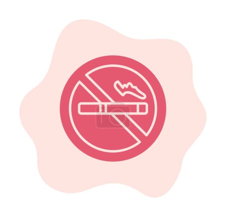 Téléchargez les illustrations : Simple icône de la zone No Smoking, illustration vectorielle - en licence libre de droit