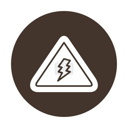 Ilustración de Señal de peligro eléctrico con icono del planeta - Imagen libre de derechos