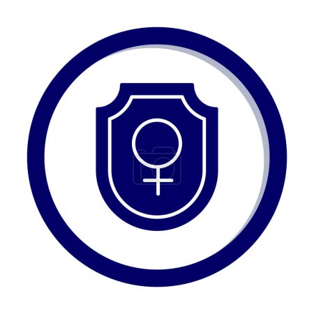 Téléchargez les illustrations : Icône de bouclier avec sex-symbol féminin, illustration vectorielle conception simple - en licence libre de droit