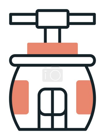 Illustration for Cableway  icon, outline style  vector illustration - Royalty Free Image