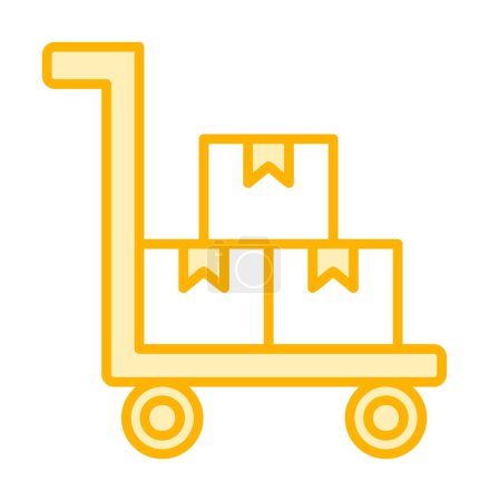 Illustration for Factory trolley icon in outline on  background. - Royalty Free Image