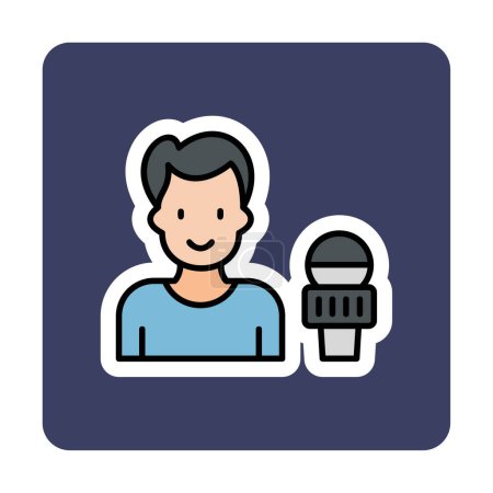 Illustration for News Reporter. web icon simple illustration - Royalty Free Image